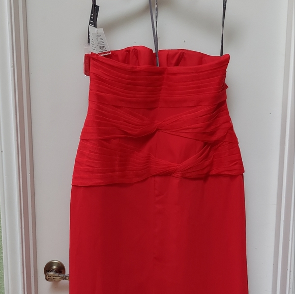 Women's Red Vera Wang Bridesmaid Formal Prom Dress Size 16 - Picture 2 of 5